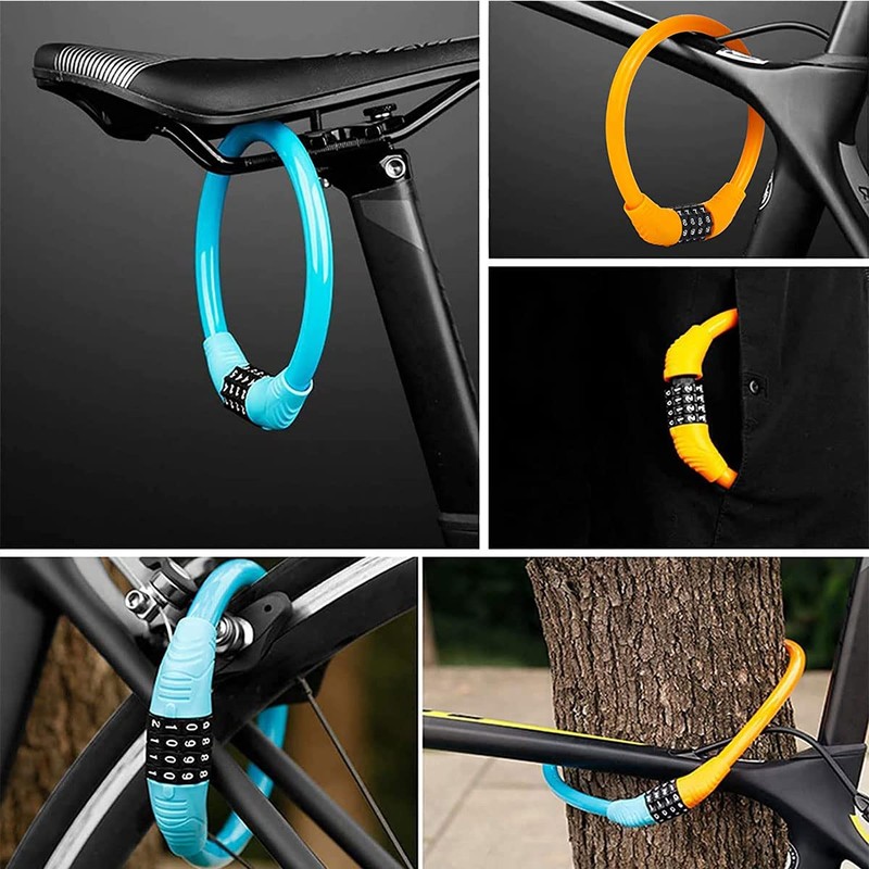 Samcos Bicycle Lock, Bicycle Cable Lock, Dial Lock, Wire Lock,