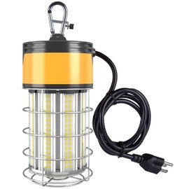 LED Temporary Work Light 100W 5000K 12,000lm, JC-LGL Outdoor Construction Lights Job Site Lighting 10ft Cord Dust Waterproof Hanging Lightin