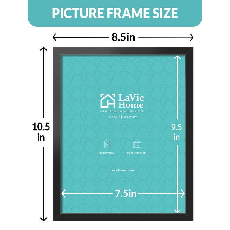 LaVie Home 8x10 Picture Frame for Wall Display, 8x10 Black