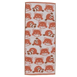Animal Face [Face Towel] Jacquard Long Towel/Red Panda