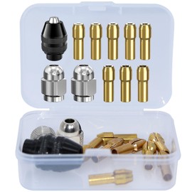 RUNYU Dremel Drill Chuck Set, Dremel 4486 Drill Chuck, 4485 Collets, Brass Quick Change Chuck Heads for Dremel 4000, Trio and More, with Box (Pack of 11)