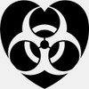 CafePress Biohazard HeartBl Small Die Cut Sticker, 3"x4" Matte Finish