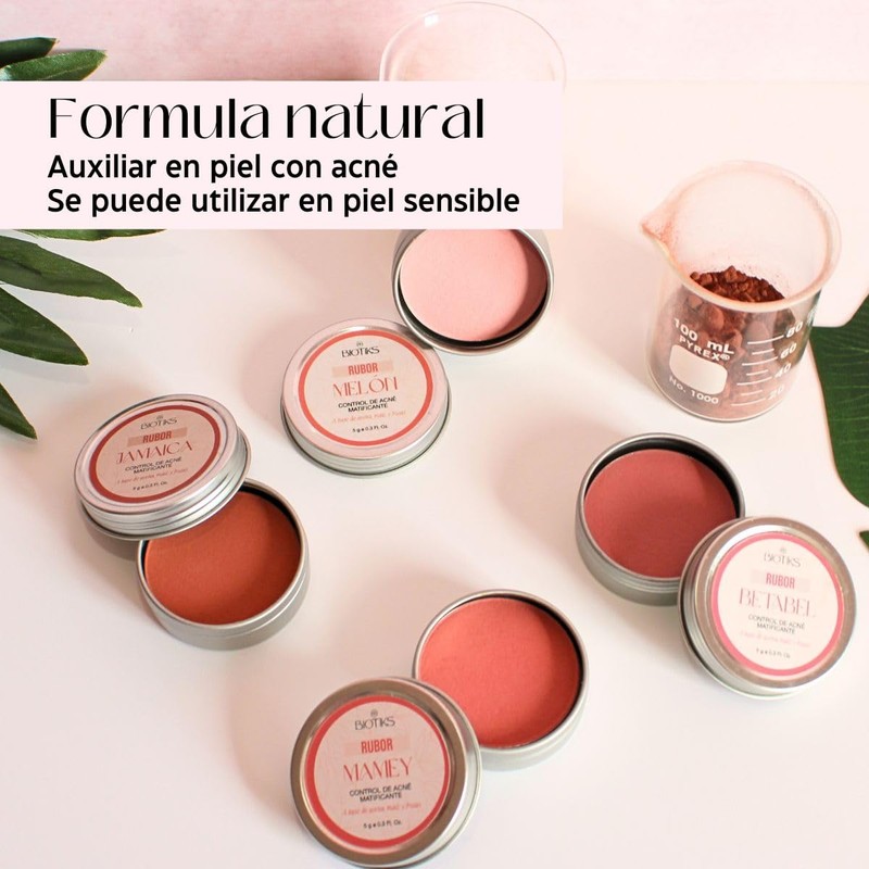 Rubor en polvo mate piel grasa/mixta, blush multiusos, larga duración