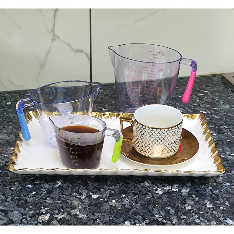3pc Transparent Drastic Measuring Cup Set, Measuring Cup Stackable Clear