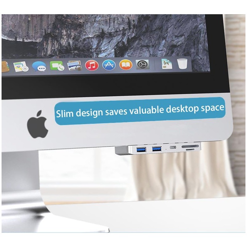 USB 3.0 Hub, Type-C+USB3.0 * 2+SD/TF 5-in-1 Adapter for iMac,