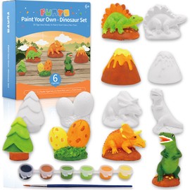 Funto Paint Your Own Dinosaurs Painting Kit, 13 Pieces Arts and Crafts Set for Children, Steam Projects, Creative Activity DIY Toy Gift for Boys & Girls Age 3+
