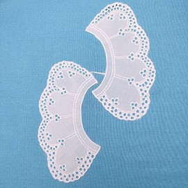 Child Lace Collar Embroidery Neck Lace Collar Insert Collar Embellish Lace Applique Patch Lace Trim for Dress DIY Handmade Removable Lace Chiffon False Collar White E