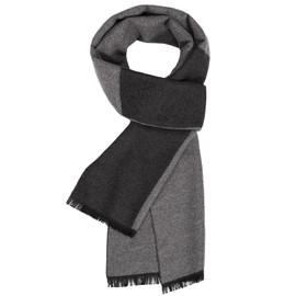 Niwicee Mens Scarf Winter Warm Plaid Check Scarves Long Classic Scarfs Thick Soft Neckwear Gigt for Men Business Casual(Dark Gary,one size)