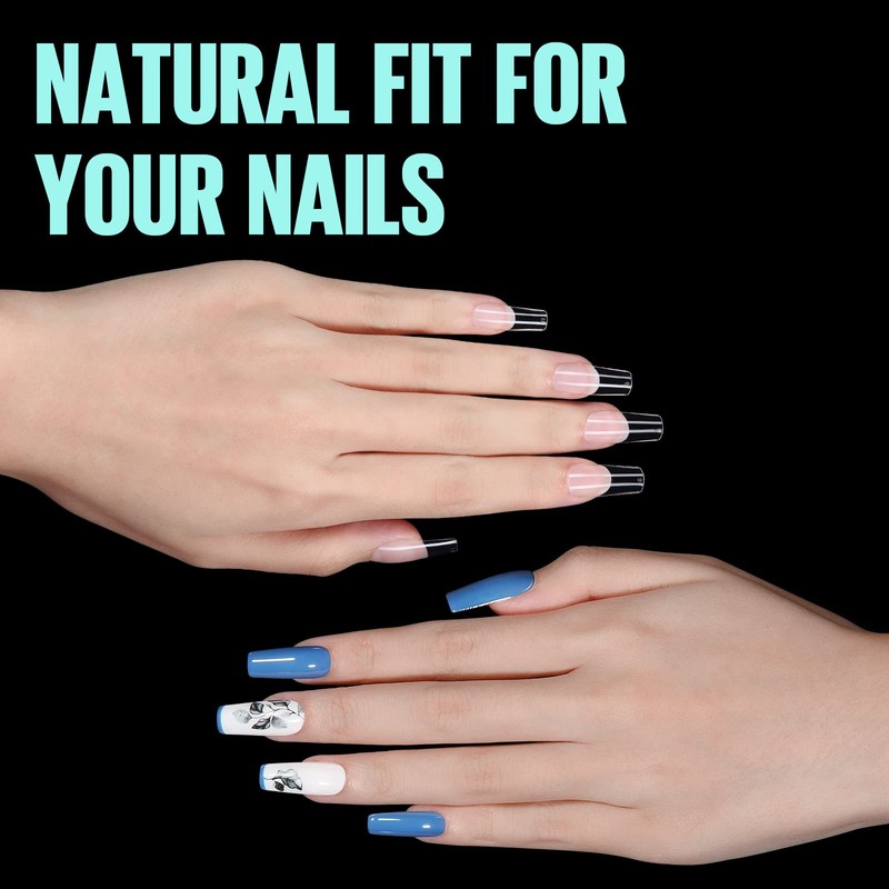 TOMICCA Nail Tips, Pack of 240 Full Cover Soft Gel