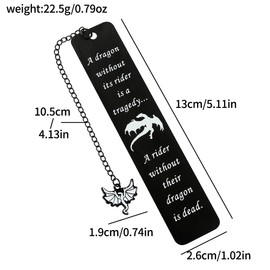 Fourth Wing Bookmark - Story of The Dragon Knight Book Marks, Stainless Steel Metal Mark Reading Supplies, Gothic Dragon Bookmark Collection, Birthday Gifts for Book Lover (Style 5)