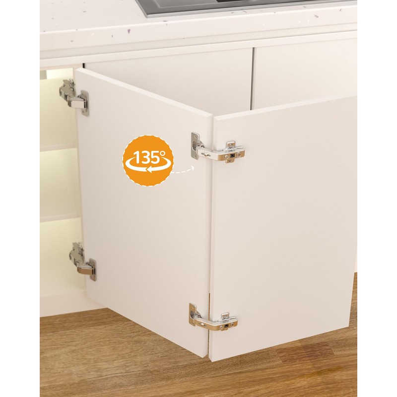 Chibery 2 Pack 135° Lazy Susan Hinges, Kitchen Corner Cabinets,