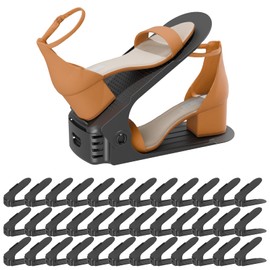 Yashong Shoe Slots Organizer, 36PCS Adjustable Double Layer Stack Shoe Rack, 50% Space-Saving Storage Rack Holder, Black