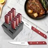 WELLSTAR 8-Piece Steak Knife Set with Wood Block – 4.75"
