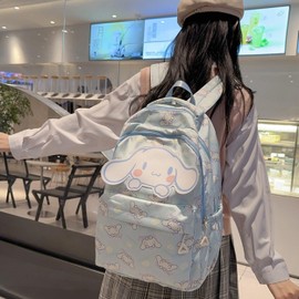 Roffatide Anime All Over Print Casual Backpack Laptop Backpack Travel Hiking Rucksack Blue
