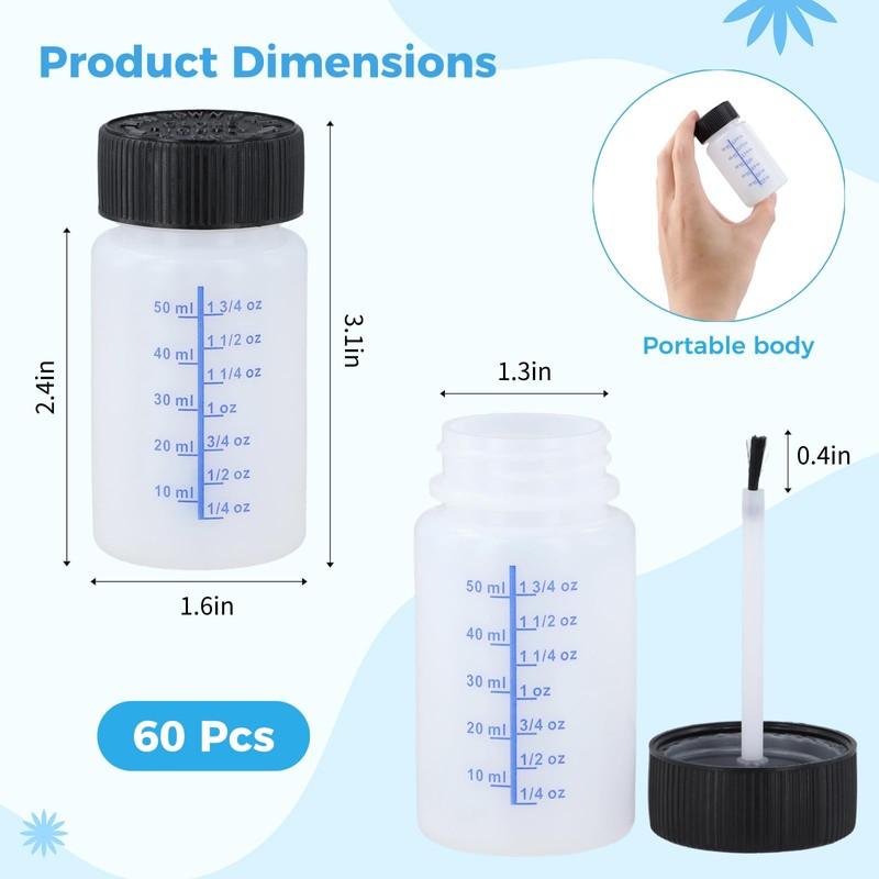 60 Pcs 2 Oz Touch Up Paint Container - Empty