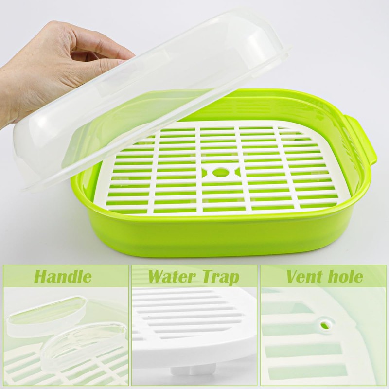 DOERDO Microwave Steamer with Lid, Plastic Vegetable Steamer for Cooking