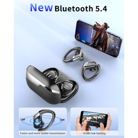 Wireless Earbuds, Bluetooth 5.4 Headphones Sport 50H Bluetooth Ear Buds, CVC 8.0 Noise Cancelling Earphones Wireless Over The Ear Earbuds IP7 Waterproof, Running Headphones with Earhooks for Workout