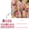 Valentine's Day Press on Nails Cute Fake Nails Pink with