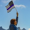 LoveVC 12Pcs 8×12 Inch Thin Blue Line Flags Small Police