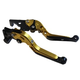 Dream Japan Motorcycle Brake Clutch Levers Left and Right Set YZF-R25 YZF-R3 MT-25 MT-03 [Dream-Japan] 4 Colors, Adjustable & Angle, Extendable Function (Gold)