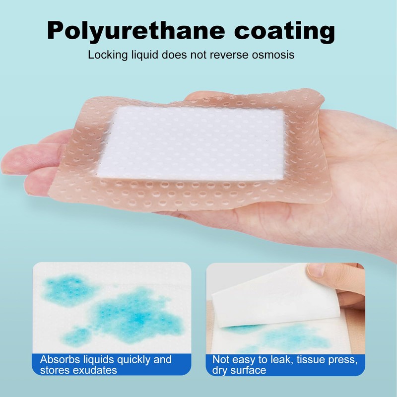 20Pcs Silicone Foam Dressing 4x4 Gentle Border, Waterproof Silicone Bandages