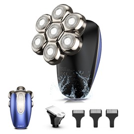Glatzen Rasierer Herren elektrisch, Kibiy Verbesserter 7D Magnetischer Kopfrasierer, IPX7 Wasserdichter Kopfrasierer für Glatze, LED Head Shavers for Bald Men, Typ-C Schnellladung