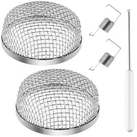Cesilili 2PCS RV Furnace Vent Screen with Premium Stainless Steel, RV Heater Vent Cover with Installation Tool