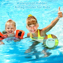 Waterproof AirTag Holder for Kids (4 Pack), AirTag Hidden Kids Holder with Invisible Pin, Anti Lost, for Kids, Elderly, Luggage, Clothing, Backpack, Family Travel. (Black,Navy,Grey,Purple)