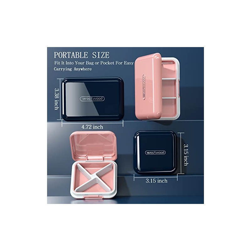 DUBSTAR Small Pill Box for Purse, Moisture Waterproof Travel Pill
