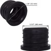 (Pack of 2) Black Rubber Sleeve for Drain Pipe, 1.57"