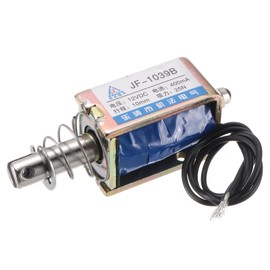 MECCANIXITY DC 12V 0.4A Solenoid Electromagnet Push Pull Type 25N 10mm Stroke Solenoid Actuator Open Frame Linear Motion JF-1039B Magnet Solenoid