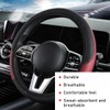 povtii Car Steering Wheel Cover, 15 Inch Leather Breathable Auto