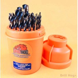 Drill Hog® 29 Pc Drill Bit Set Index HI-Molybdenum Super M7+ Lifetime Warranty