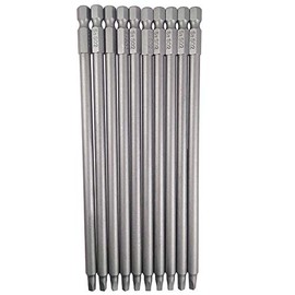 Wolfride 10 Pc Square Head Bit Set #2 Square Drive 1/4-Inch Shank Magnetic Bits, 5.9 Inch Length