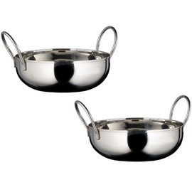 Soro Essentials- 6" x 1.5" Stainless Steel Kady Bowl with Welded Handles Mirror Finish Set of 2- Soup Bowl Serving Bowl for Chili Beef Stew Soup Stew Restaurant Serving Bowl Home Kitchen Restaurant