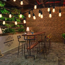 Lightdot 48FT LED Outdoor String Lights, 16pcs 2W shatterproof Dimmable 2700K LED Bulbs Gazebo Lights - ETL Listed