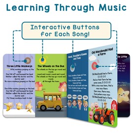 LEARNING BUGS Nursery Rhymes – Sing Along with 28 Favorite Nursery Rhymes, Musical Books for Toddlers, 28-Button Music Book, Musical Toys for Toddlers 1-3