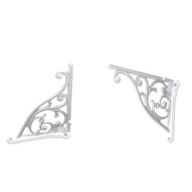 Soporte sólido resistente, paquete de 4 unidades de 8 pulgadas, color blanco, soporte de panel de pared en ángulo recto, soporte decorativo para estan