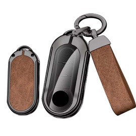 HIBEYO Flip Key Car Key Case Fits Fiat 500 500L Florino Qubo Bravo Doblo Remote Key Flip Key Case Fits Daily Protective Key Box Key Fob Brown