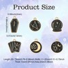 KitBeads 60Pcs 6 Styles Black Tarot Charms Enamel Magic Circle