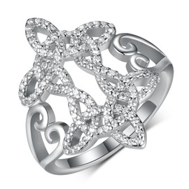 Witches Knot Ring 925 Sterling Silver Celtic Rings for Women Witch Jewelry Gift for Wife Girlfriend