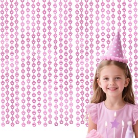 AimtoHome Cat Party Decorations - 2 Packs Pink Paw Foil Fringe Streamers Curtains for Boys Girls Birthday Backdrop Decorations, Pet Themed Photo Booth Prop (3.3x6.6 ft)