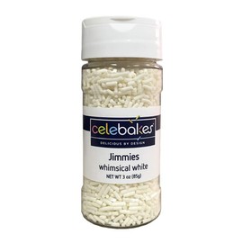 Celebakes By CK Products Jimmies Decorating Sprinkles, White, 3oz