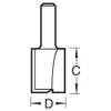 Trend CraftPro Straight Two Flute Router Cutter Bit, 1/4 Inch