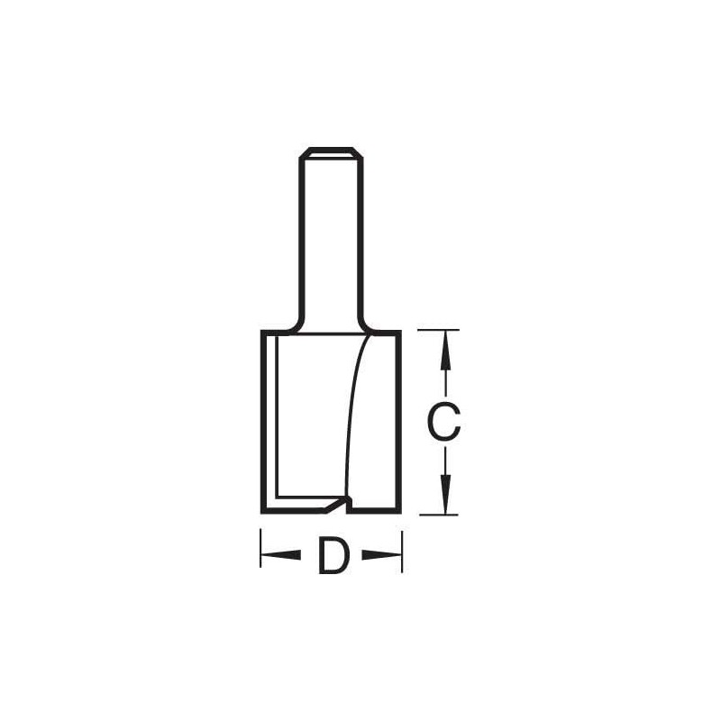 Trend CraftPro Straight Two Flute Router Cutter Bit, 1/4 Inch