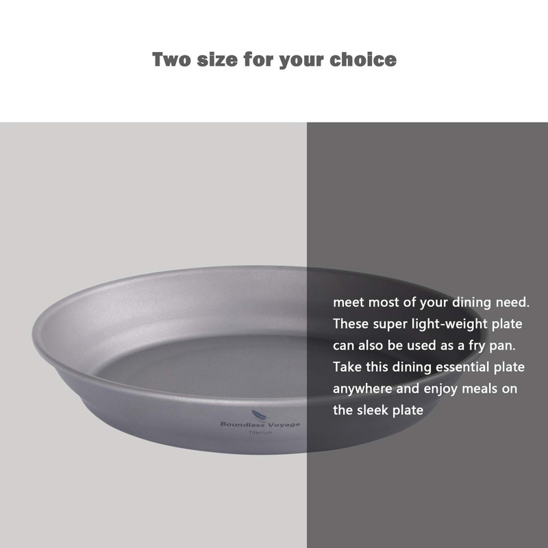 iBasingo Titanium Bowls Plate Ultralight Single Wall Bowl Plate Outdoor
