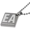 Emporio Armani EA Logo Square Pendant Necklace, Metal, No Gemstone