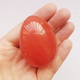 Manekieko Golden Swan Egg Shaped Meditation Chakra and Home Decoration for Balancing Gemstones and Crystal Figures, 5 x 3.5 cm Reiki Healer and Yoga Practitioner with Wooden Stand