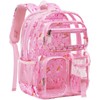 Vorspack Clear Backpack for Girls, Cute Transparent School Bookbag, Pink