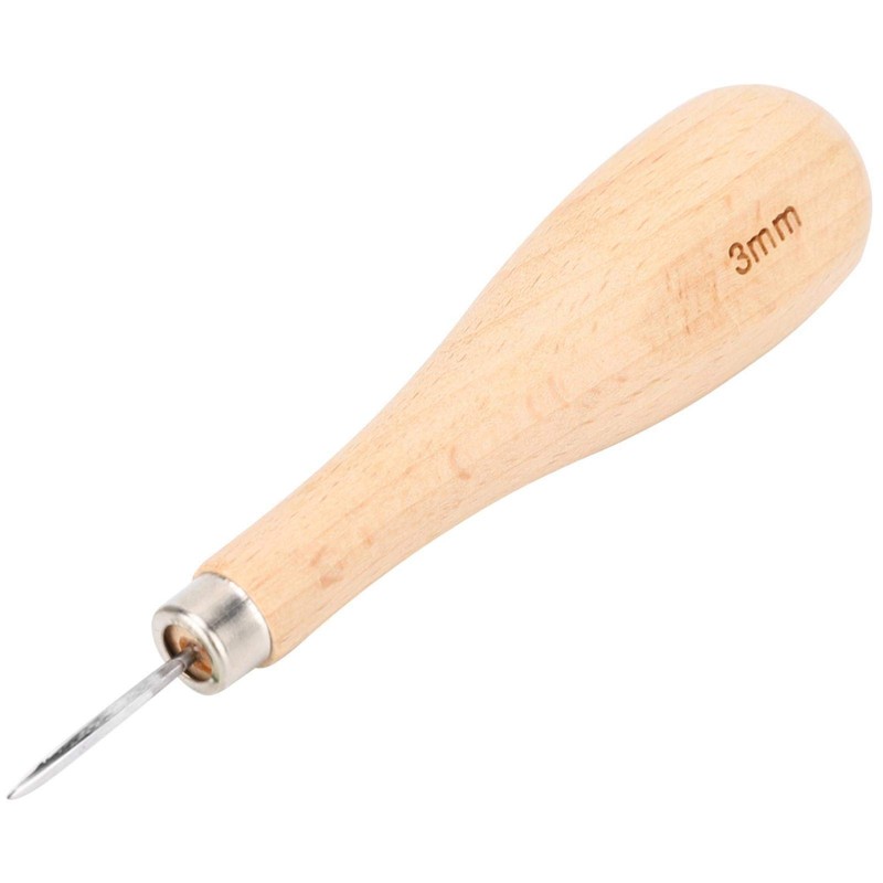 Rhombus Awl Wooden Handle Scratch Awl Beech Handle Diamond Point